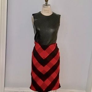 Michael Kors Leather and wool dress